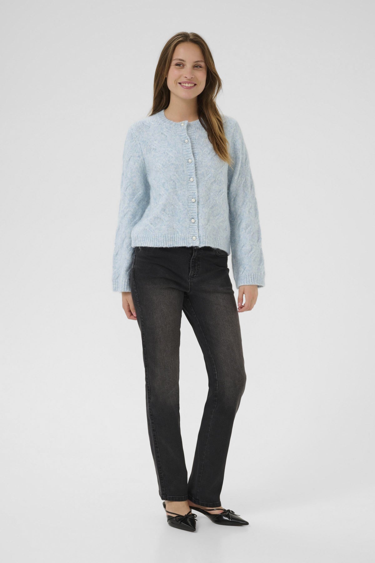 KAmartha Cardigan Windward Blue Melange – 10510626