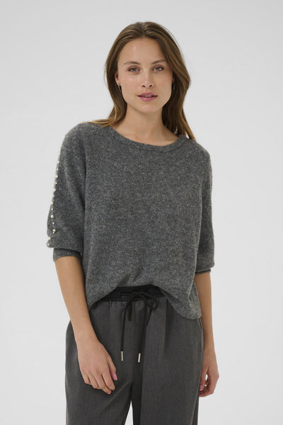 KAbetty Pullover Grey Melange - 10510632 Thumbnail