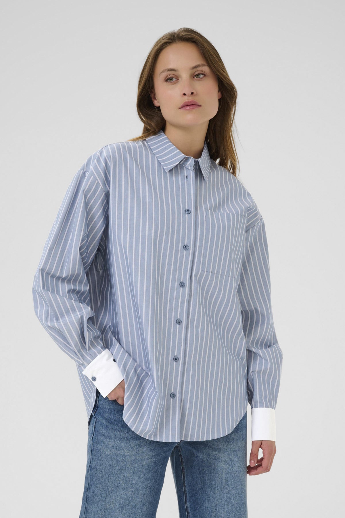 KAmilina Shirt Windward blue melange stripe - 10510642