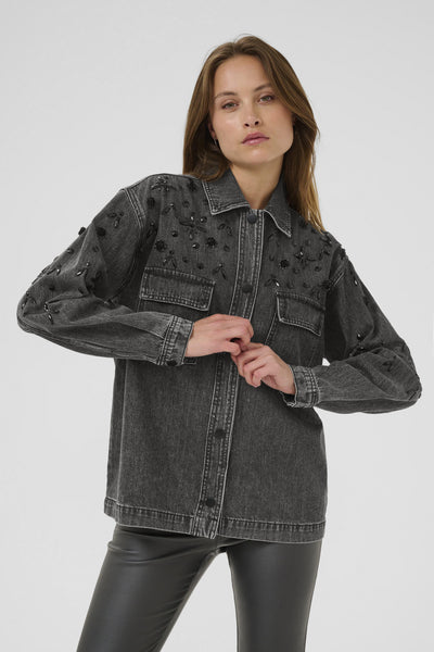 KAjaiden Denim Jacket Mörkgrå tvättad denim - 10510723 Thumbnail