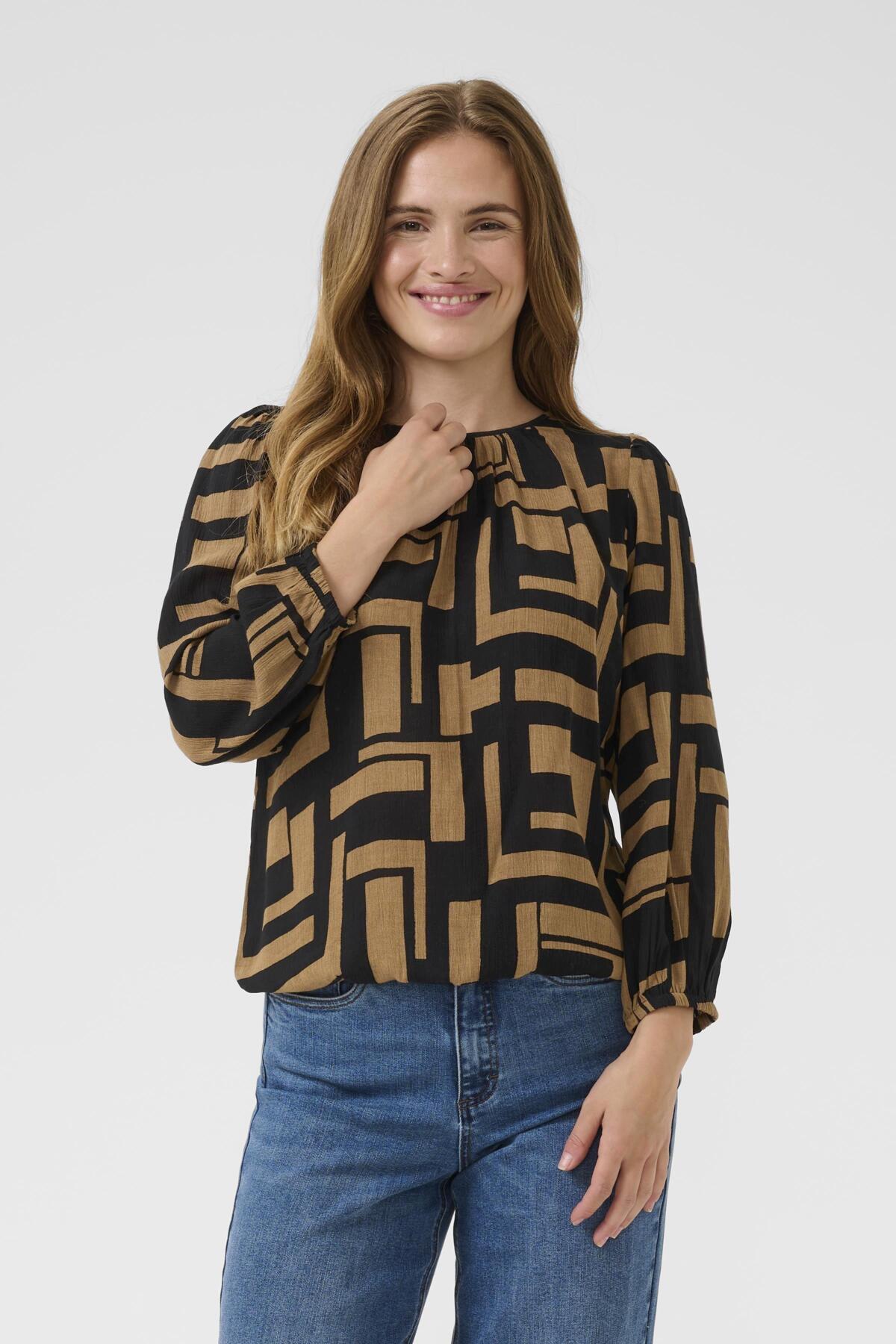 KAlorina Amber Blouse Black/Toasted Coconut Graphic - 10510737