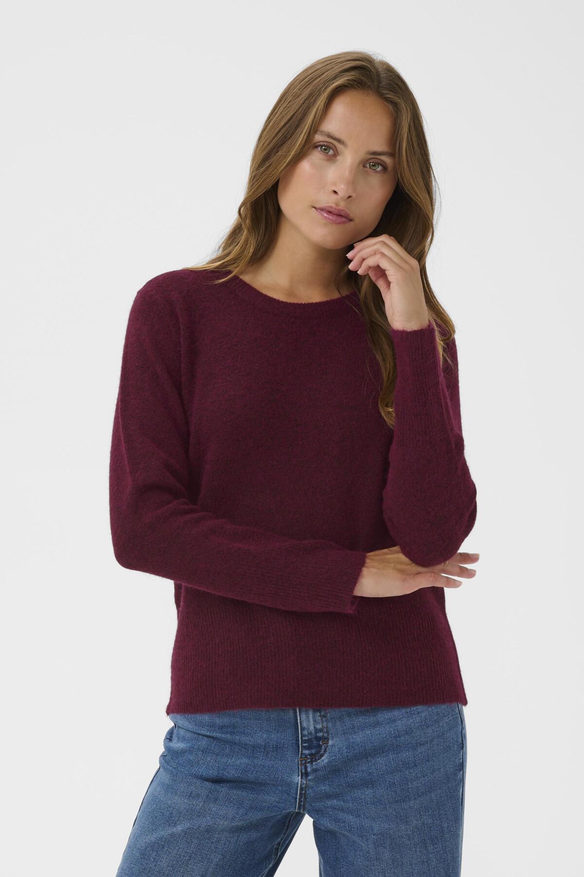 KAniel Crew Neck Pullover Windsor Wine Melange - 10510744