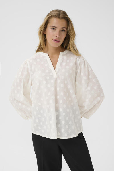 KAenya Blouse 3/4 SL Chalk - 10510755 Thumbnail