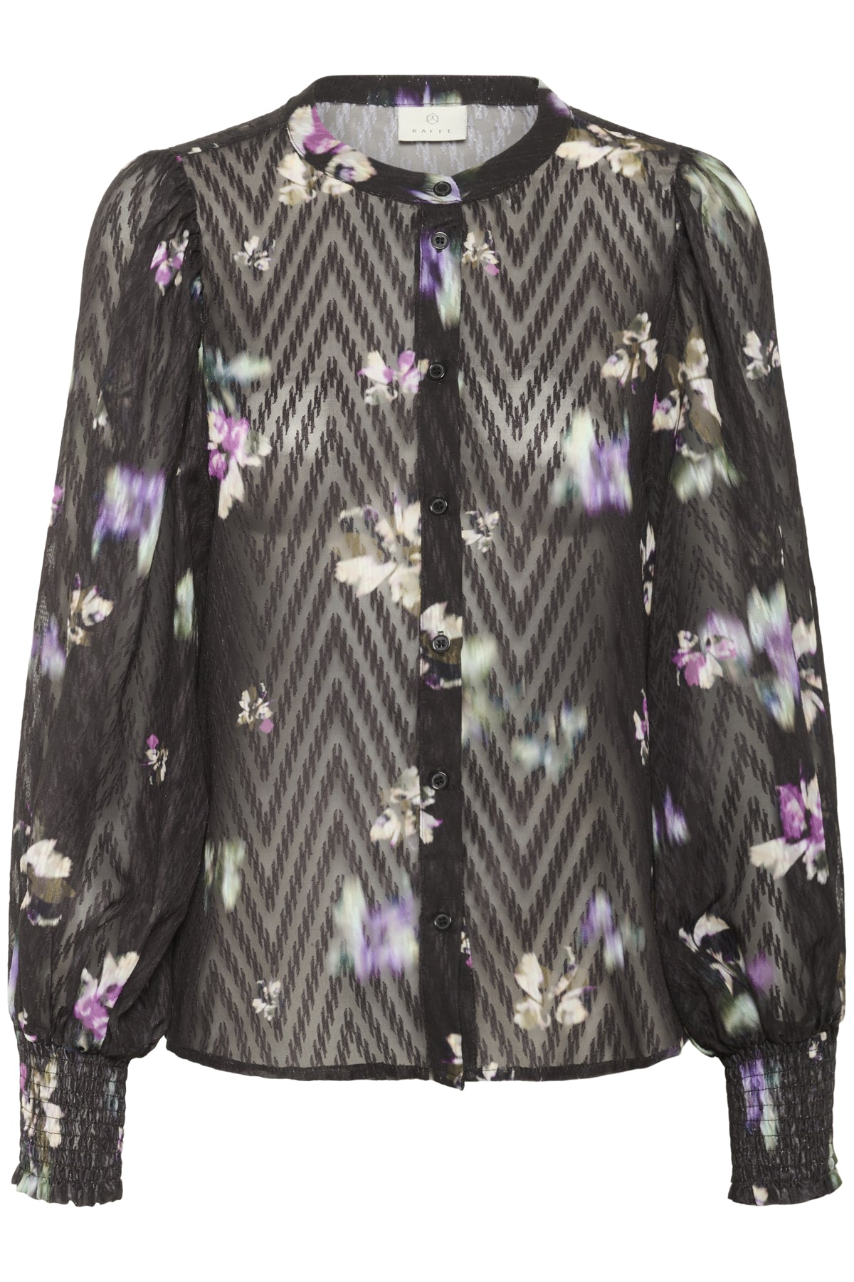 KAclaire Shirt Black Coffee/Multi col.Flowers - 10510804