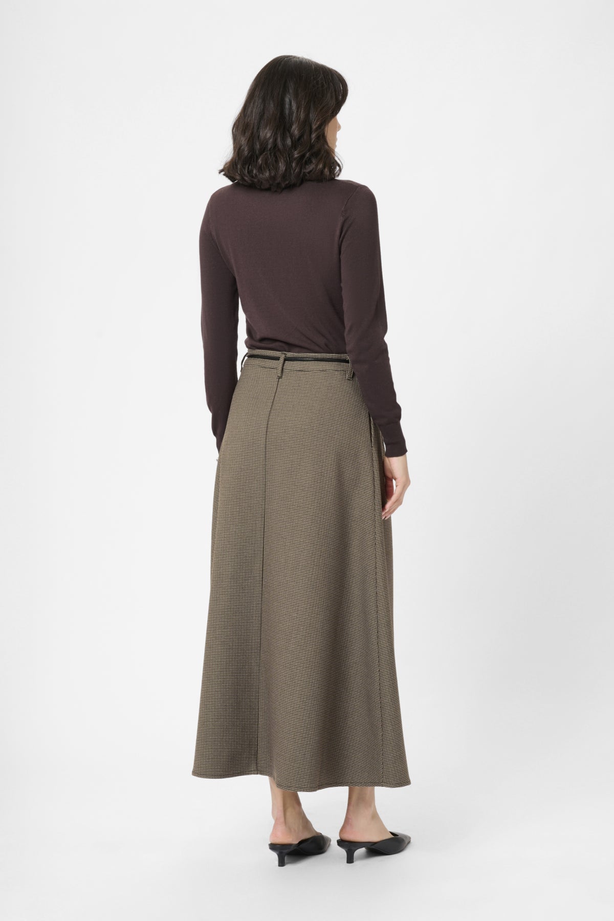 KAelyah Skirt Beige / Black Petit Houndstoot - 10510847