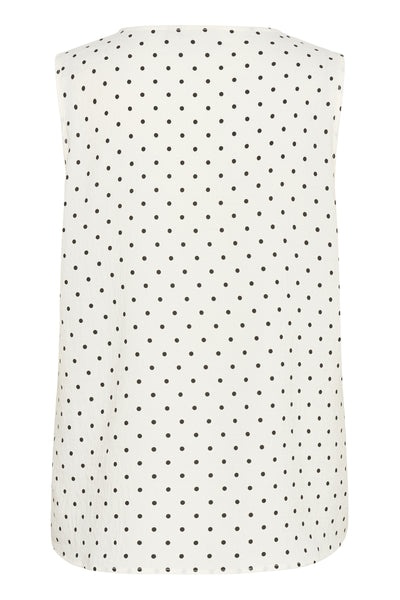 KArita Ärmlös Blus Chalk/Black Dot - 10510879 Thumbnail