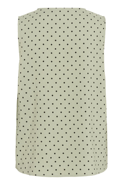 KArita Ärmlös Blus Lily Pad/Black Deep Dot - 10510879 Thumbnail