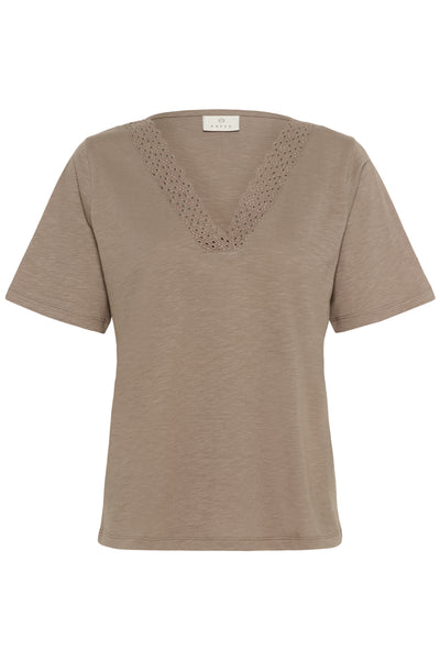 KAsofie Lace T-Shirt DEEP TAUPE - 10510894 Thumbnail