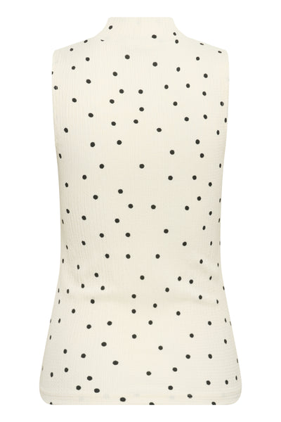 KAkatrine Printed Top Cloud Cream W. Black Dots - 10510921 Thumbnail