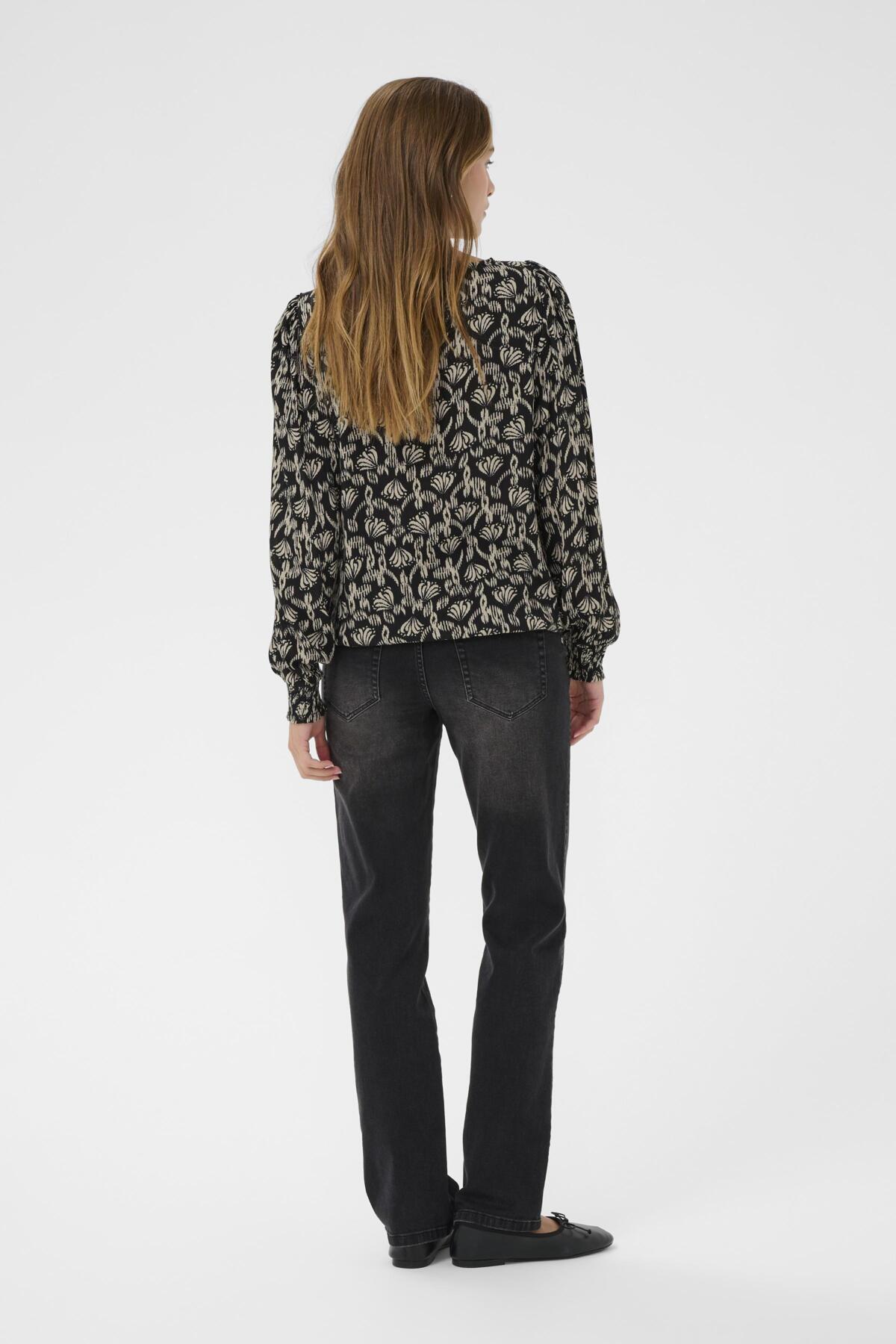 KArikka Amber Blouse Black/Feather Gray Floral - 10 - 10511013