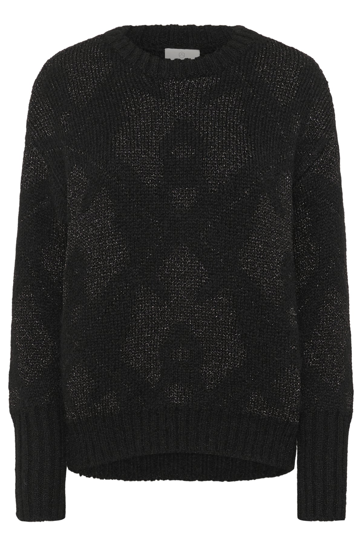 KAsandra Knit Pullover Black Silver Lurex Jacquard - - 10511018