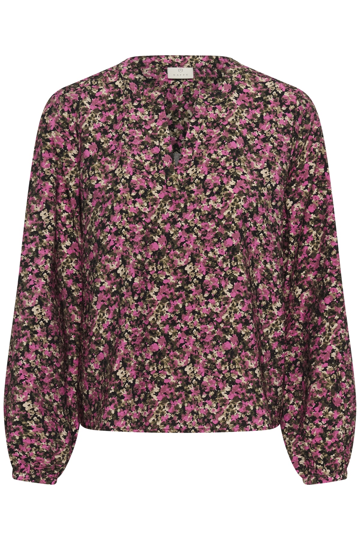 KAbella Skjorta Rosa Svart Grafisk Blomma - 10 - 10511035