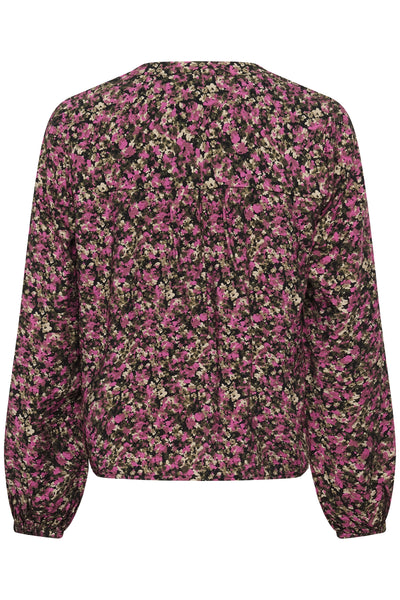 KAbella Skjorta Rosa Svart Grafisk Blomma - 10 - 10511035 Thumbnail