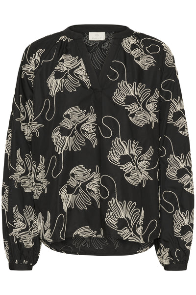 KAvinie Blouse Black Chalk Embroidery - 10883 - 10511096 Thumbnail