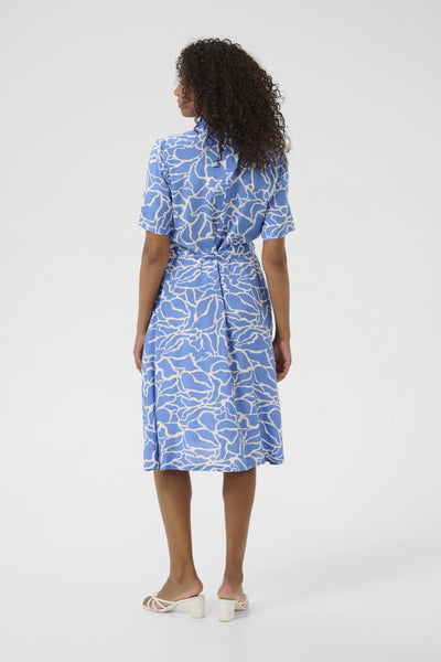 KAemine Printed Dress SS Ultramarine W. Chalk Print - 10511120 Thumbnail