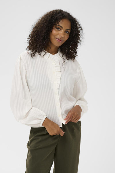 KAsuma Frill Shirt Chalk - 110602 - 10511174 Thumbnail