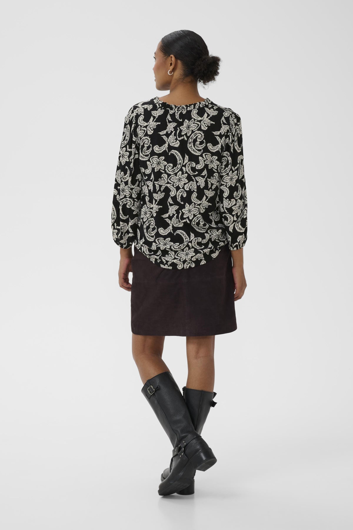 KAriani Printed Amber Blouse Black Deep/Chalk Paisley - 108 - 10511210