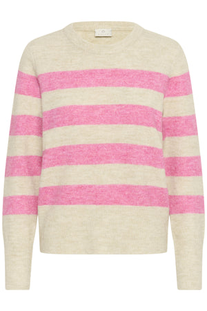 KAniel Striped Pullover Feather Gray Mel/Pink melange - 10511212