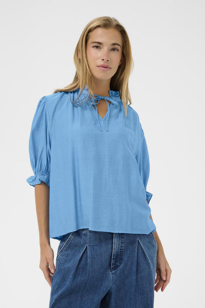 KAlufia Frill Blouse Azure Blue - 174139 - 10511214 Thumbnail