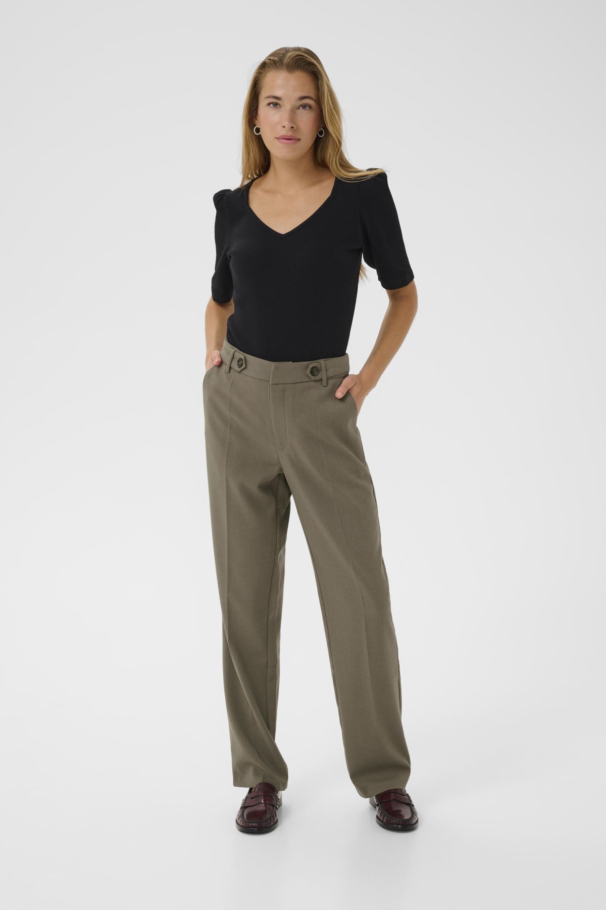 KAmerle Button Pants FL Morel - 10511297