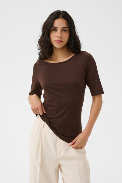 KAyoko Boatneck T-shirt Chokladbrun - 190912 - 10511356 Thumbnail
