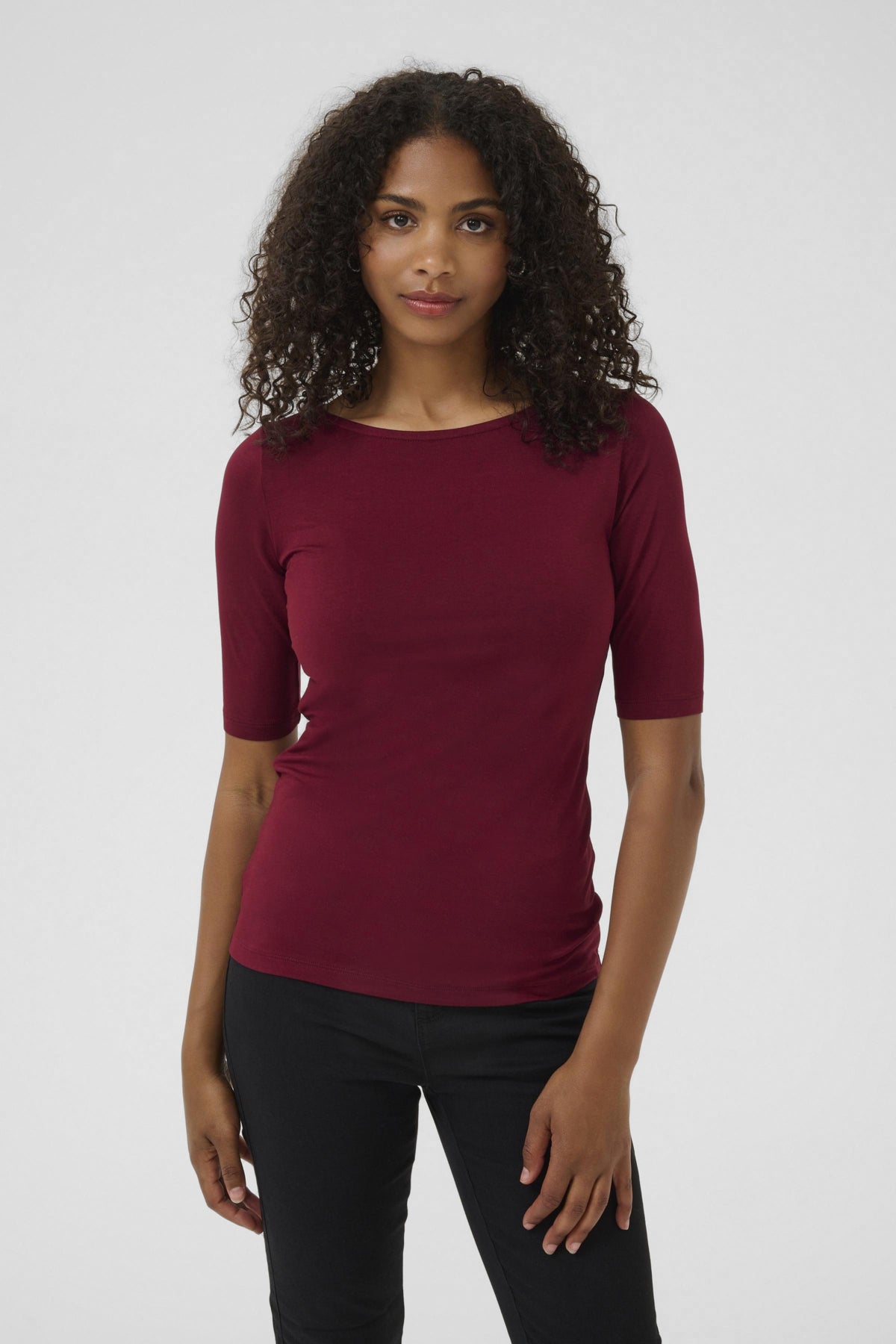 KAyoko Båtringad T-shirt Zinfandel - 191522 - 10511356