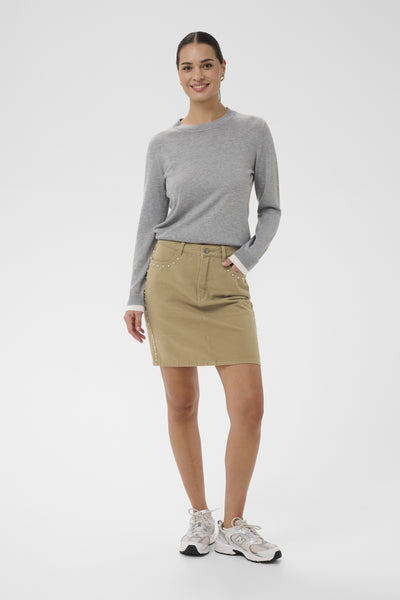KAbrynn Twill Skirt Washed Petrified Oak Twill - 1 - 10511426 Thumbnail