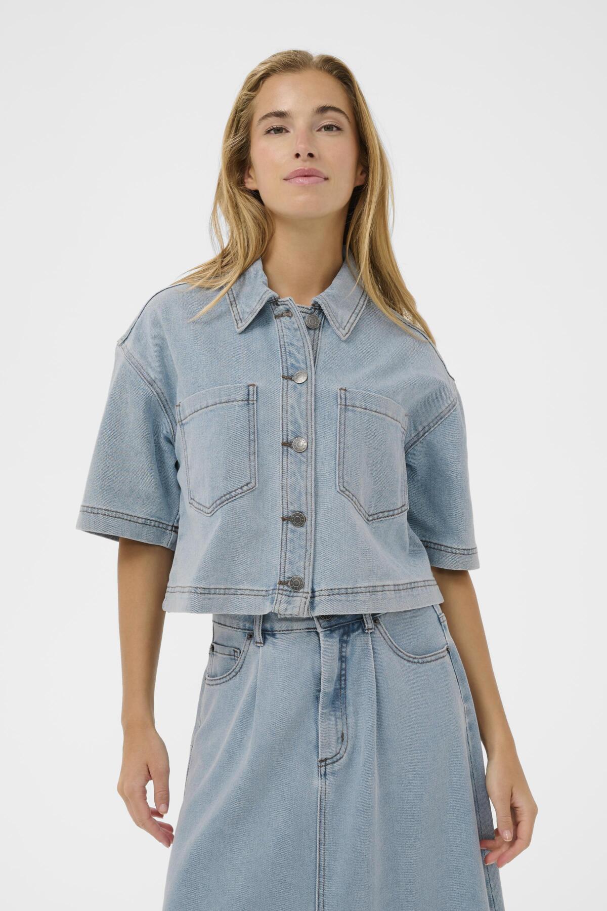 KAminna Denimskjorta Ljusblå Tvättad Denim - 1090 - 10511481