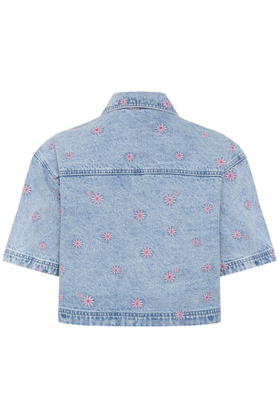 KAbabena Denim Shirt Blue Denim/Pink Flower Emb. - - 10511544 Thumbnail
