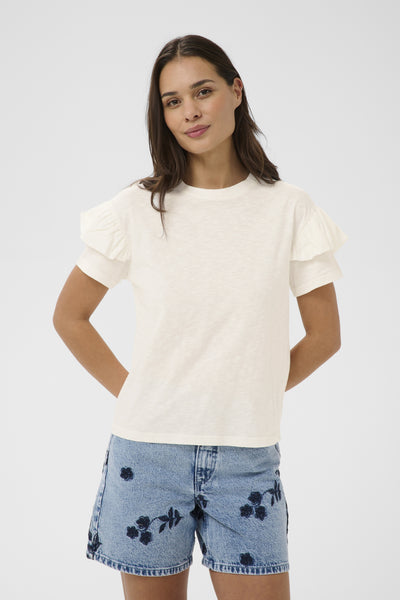 KAerin Flounce T-Shirt Chalk - 110602 - 10511602 Thumbnail