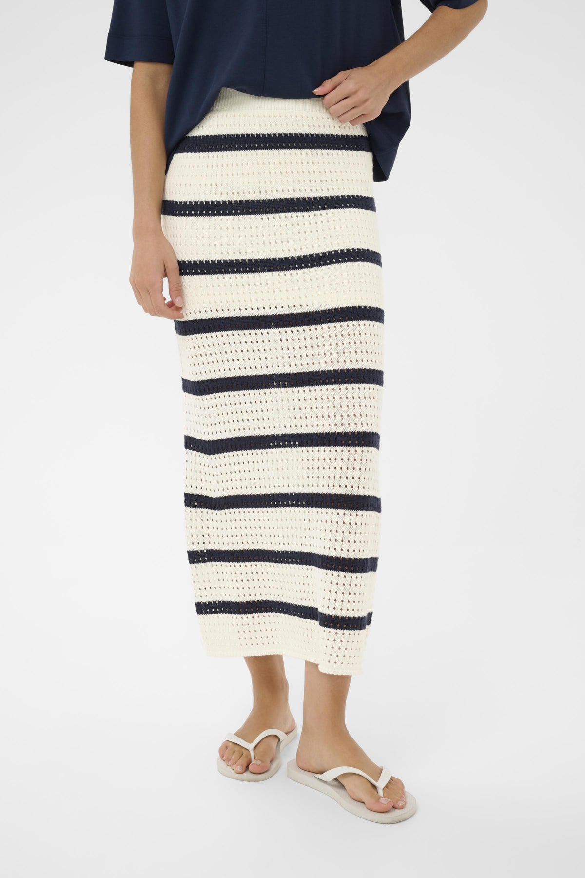 KAbrianna Knit Skirt CHALK/MIDNIGHT MARINE STRIPE - - 10511646