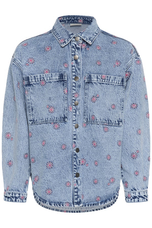 KAbabena Denimjacka Blå Denim/Rosa Blomstertryck - - 10511680