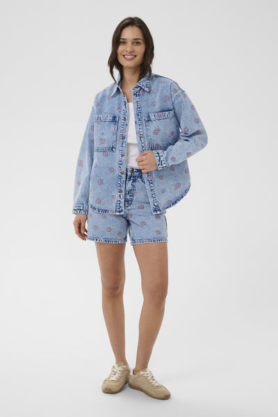 KAbabena Denimjacka Blå Denim/Rosa Blomstertryck - - 10511680 Thumbnail