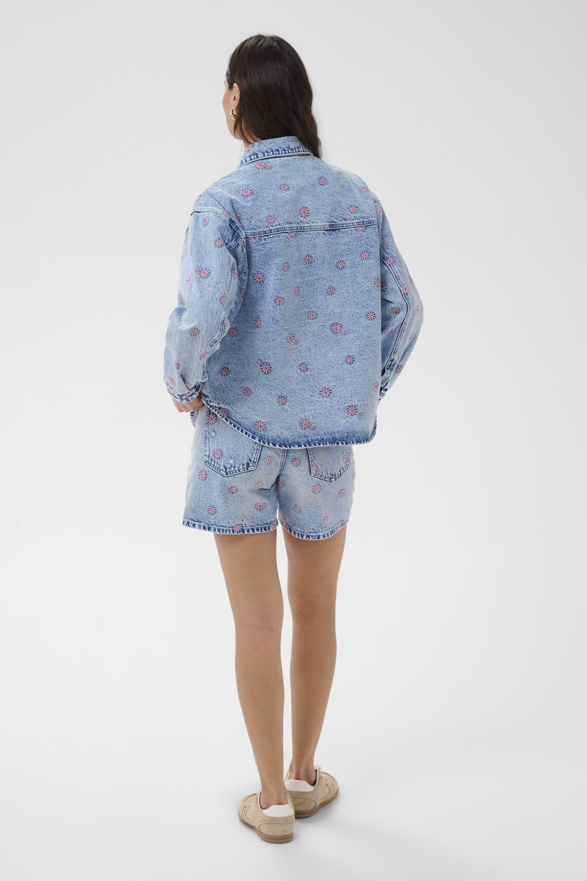 KAbabena Denimjacka Blå Denim/Rosa Blomstertryck - - 10511680