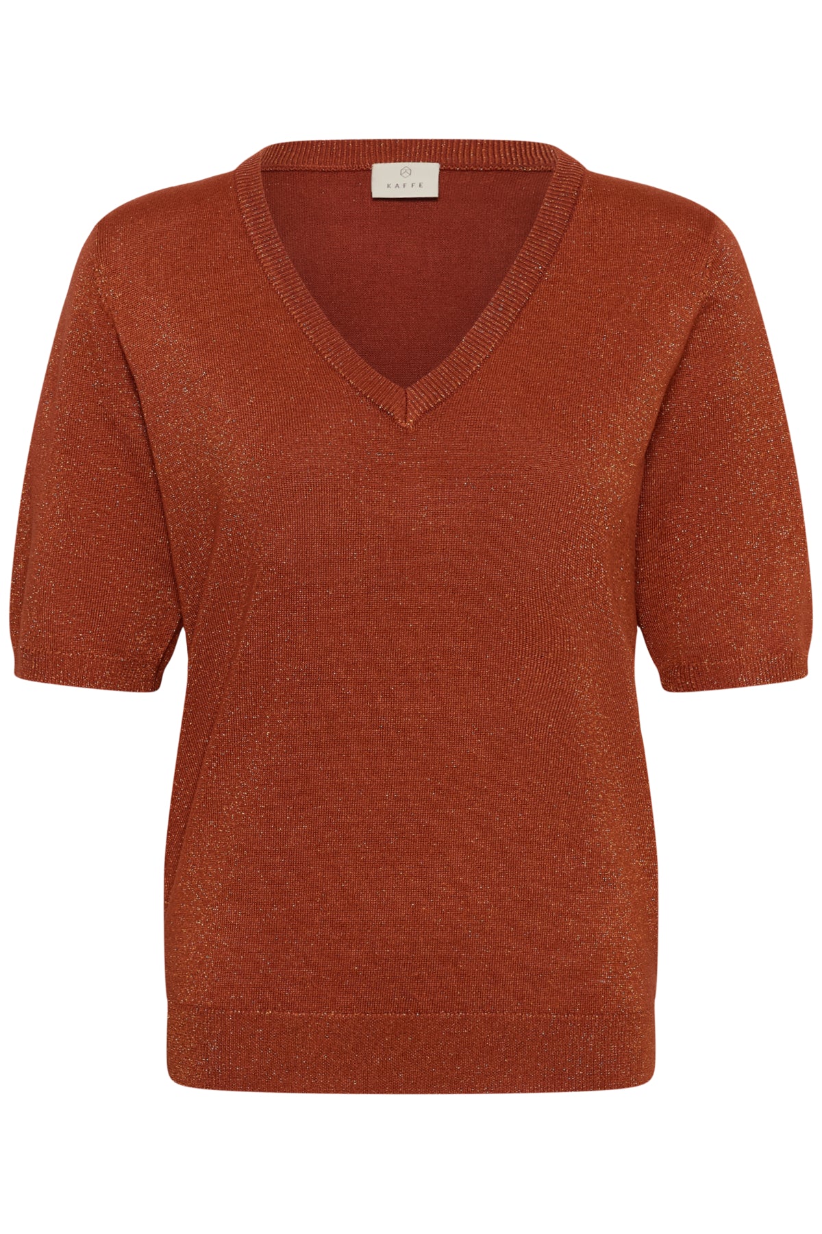 KAregina Stripe V-neck Pullover Henna Shiny - 109811 - 10511730