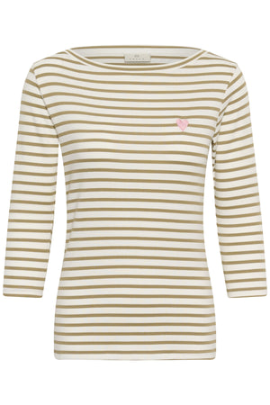 KAliddy Boatneck 3/4 T-Shirt Chalk/Petrified - Pink Heart - - 10511773
