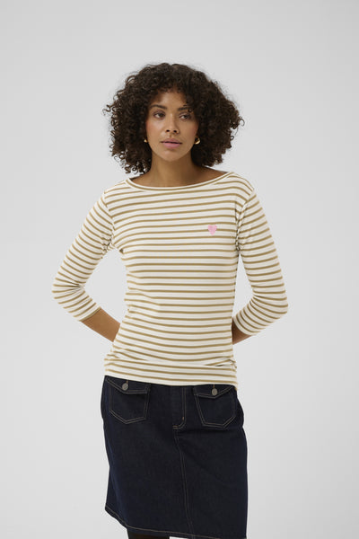 KAliddy Boatneck 3/4 T-Shirt Chalk/Petrified - Pink Heart - - 10511773 Thumbnail