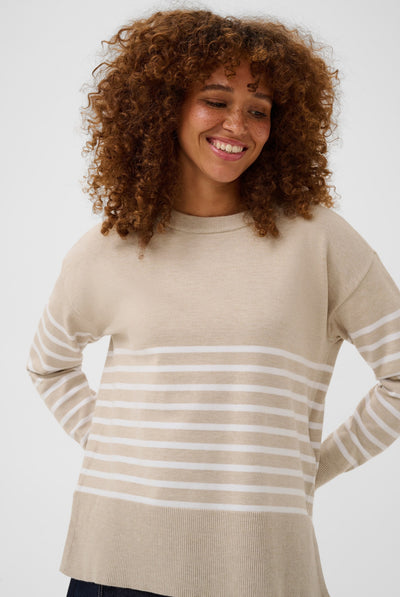 KAlimone Pullover Knit Feather Gray Mel/Chalk Stripe - 10511830 Thumbnail