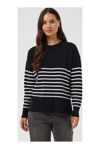 KAlimone Pullover Knit Black/Chalk Stripe - 1000352 - 10511830 Thumbnail