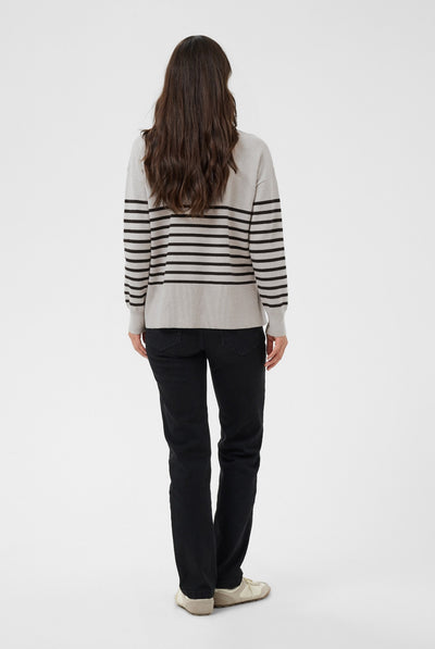 KAlimone Pullover Knit Grey melange/Black Stripe - 10 - 10511830 Thumbnail