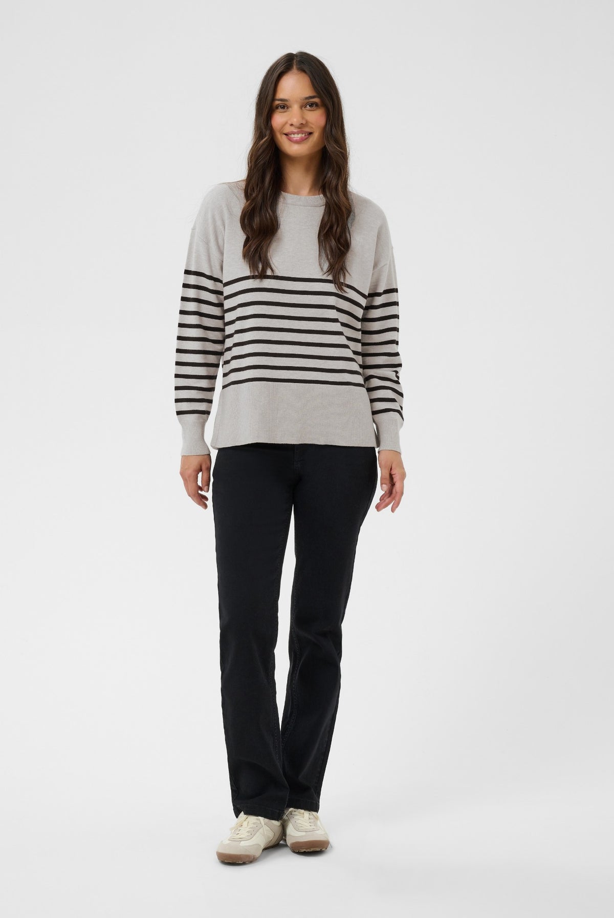 KAlimone Pullover Knit Grey melange/Black Stripe - 10 - 10511830