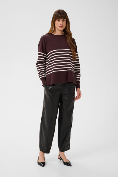 KAlimone Pullover Knit Fudge/Chalk Stripe - 109820 - 10511830 Thumbnail