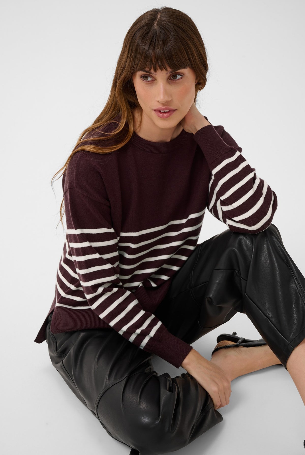 KAlimone Pullover Knit Fudge/Chalk Stripe - 109820 - 10511830