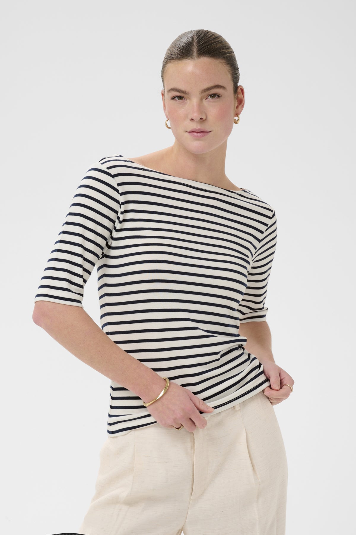 KAliddy boatneck T-shirt Chalk/midnight Marine - 109526 - 10511832