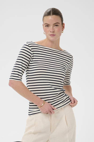 KAliddy boatneck T-shirt Chalk/midnight Marine - 109526 - 10511832 Thumbnail