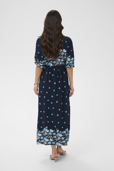 KArosine Long Dress Midnight Marine Border Flower - 10511834 Thumbnail
