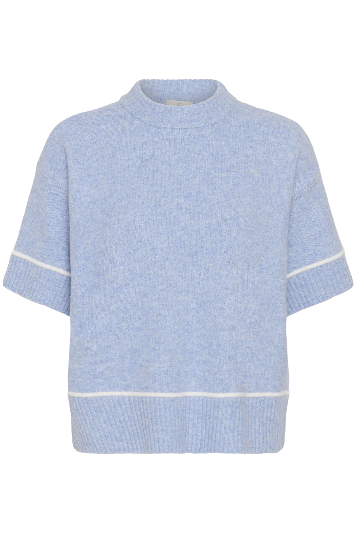 KAjinie Stickad tröja 1/2 ärm Blue Fog Melange - 1540081 - 10511946