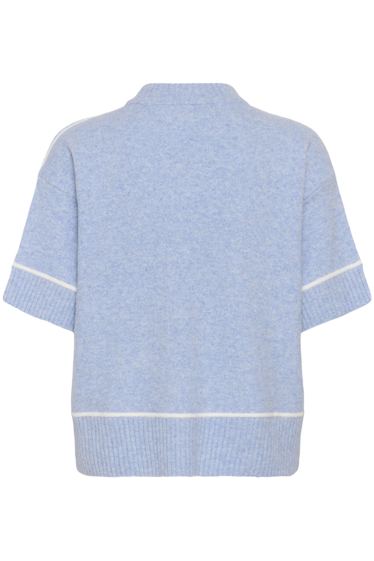 KAjinie Stickad tröja 1/2 ärm Blue Fog Melange - 1540081 - 10511946