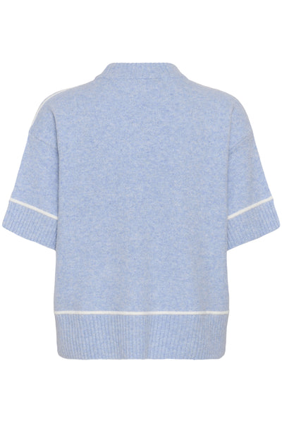 KAjinie Stickad tröja 1/2 ärm Blue Fog Melange - 1540081 - 10511946 Thumbnail