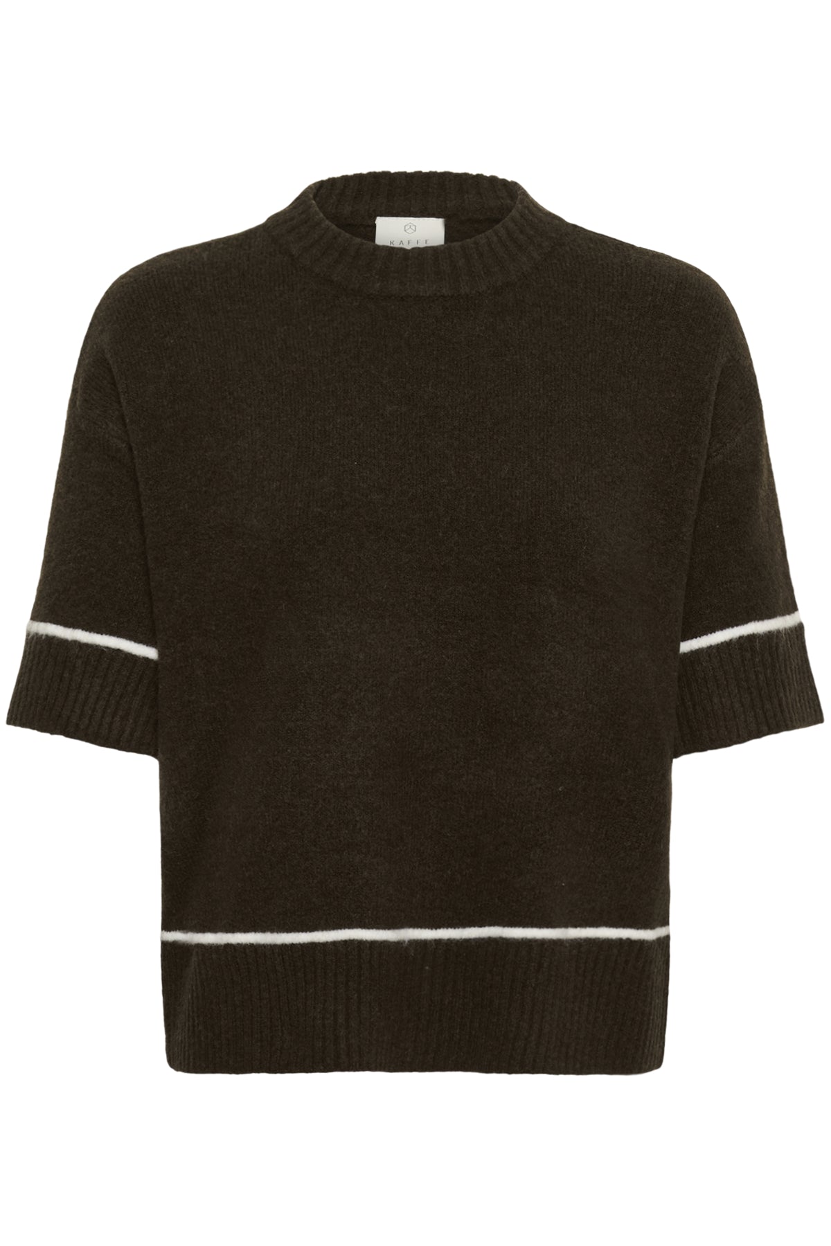 KAjinie Stickad Pullover 1/2 ärm Coffee Bean - 190915 - 10511946